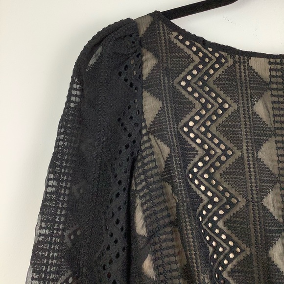 Rachel Zoe Peri Boat Neck Blouse Top in Black - Picture 4 of 7